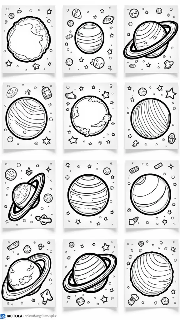 planètes dans le système solaire coloriage